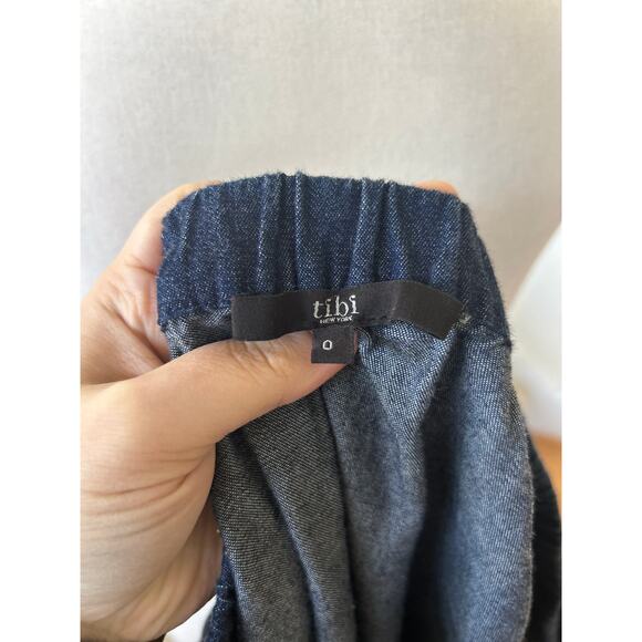 Tibi Denim Off the Shoulder Tunic Length Blouse - Picture 5 of 6